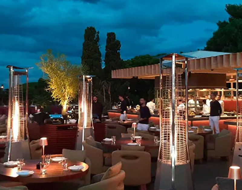 Stufa a gas, riscaldamento esterno dei locali Capri ristoranti hotel dehors