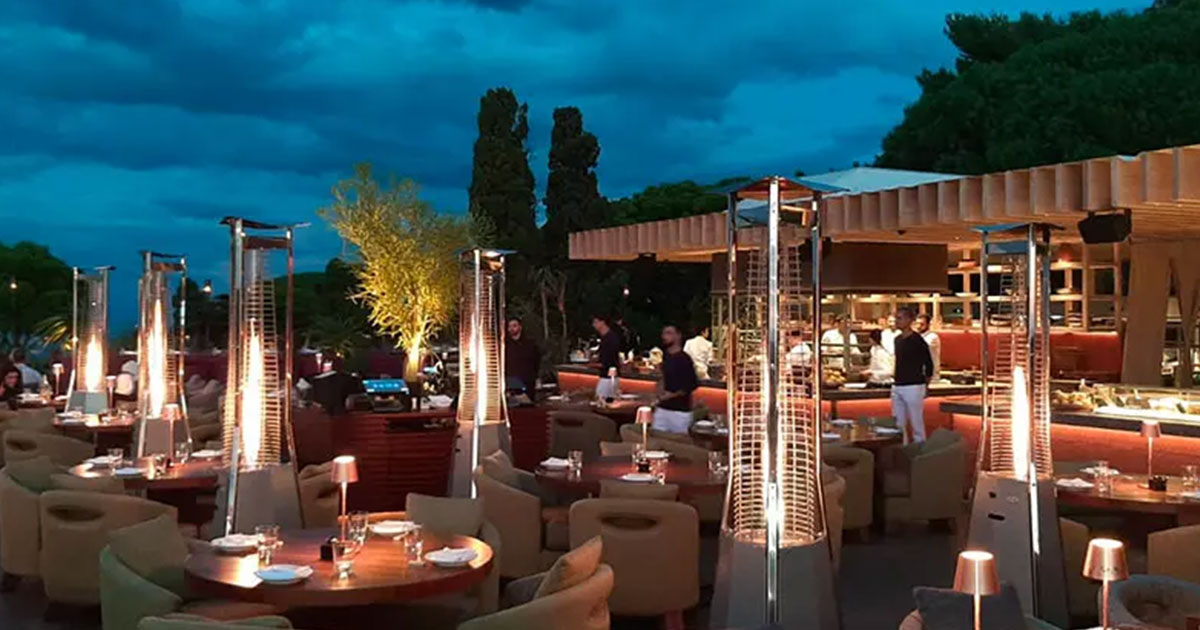 Stufa a gas, riscaldamento esterno dei locali Capri ristoranti hotel dehors