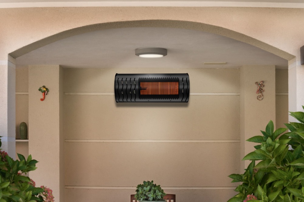 Riscaldamento esterni a gas nero a parete per dehors terrazze