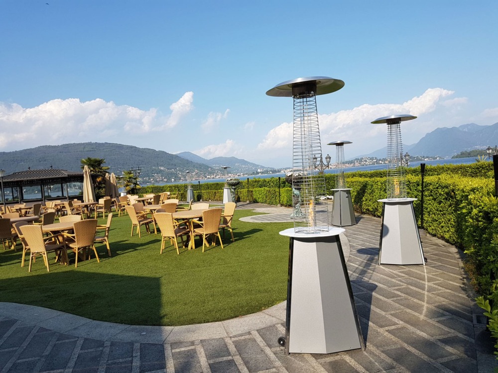 Sistema riscaldamento per esterni stufe da esterni solflame per terrazze dehors ristoranti